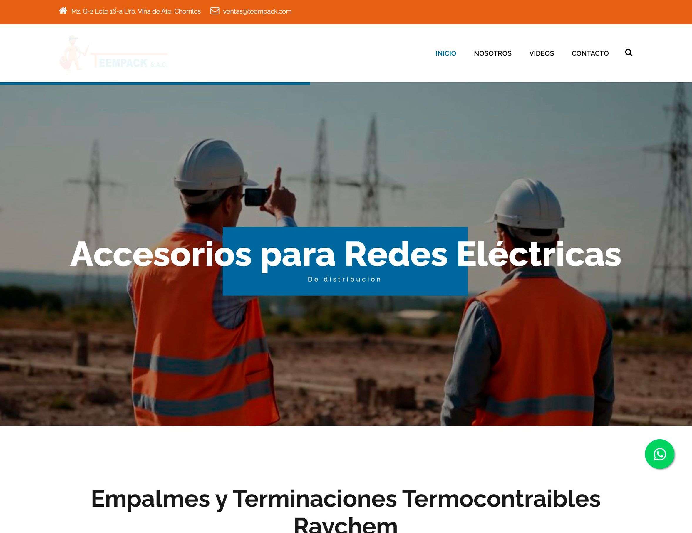 Sitio web de empalmes y terminaciones termocontraibles para el rubro eléctrico, productos raychem