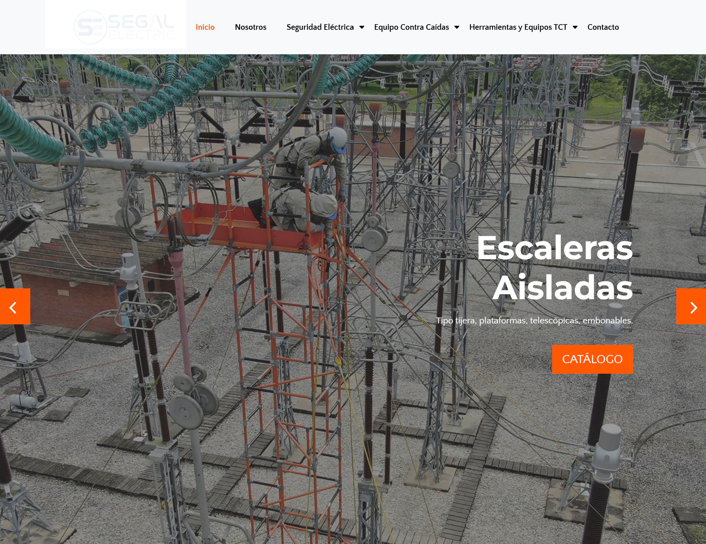 Sitio web desarrollado para una empresa de distribución de prodcutos y equipos eléctricos