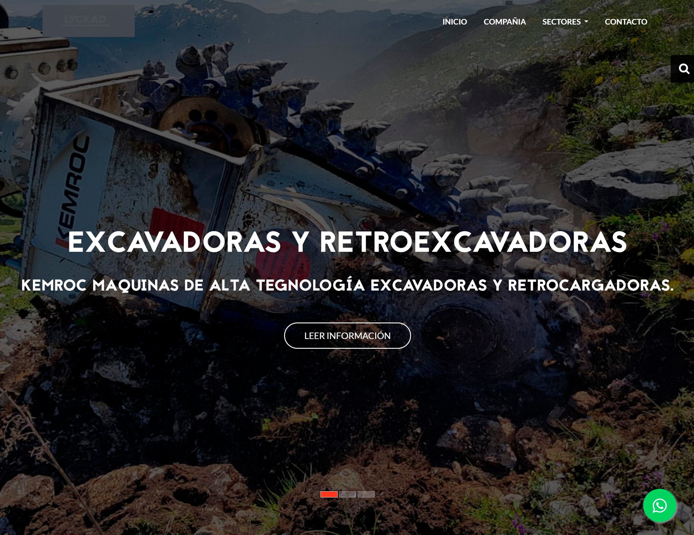 Sitio web creado para una empresa que vende equipos de construcción y perforación para construcción y minas.